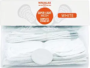 Ninjalax - Superlight Lacrosse Mesh & Stringing Kit - White Combines Best of SemiSoft and SemiHard Mesh - Lighter - Delivers Fast Shots - More Control - Better Feel