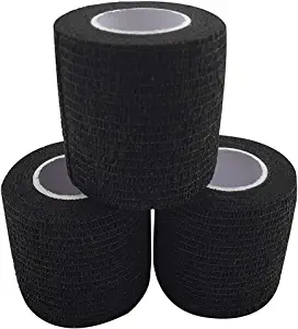 zechy Grip Tape - Hockey, Baseball, Lacrosse, Any Other Sports requiring a Solid Grip - 2 inch by 15 feet (Black)(3 Pack)