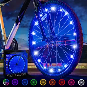 Activ Life 1-Tire Pack LED Bike Wheel Lights with Batteries Included! Top-Selling Gifts & Stocking Stuffers for All Ages! Get 100% Brighter and Visible from All Angles for Ultimate Safety and Style