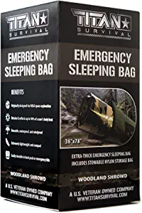 Titan Survival's Extra-Thick Emergency Mylar Sleeping Bag | Designed for NASA Space Exploration and Heat Retention. Perfect for Survival Kits and Go-Bags | PE, 36" x 78"