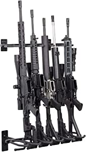 Hold Up Displays - Gun Rack and Rifle Storage Holds 6 Winchester Remington Ruger Firearms and More - Heavy Duty Steel - Made in The USA