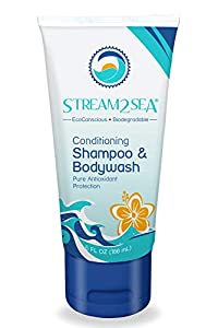 3 in 1 Hair Shampoo Bodywash & Conditioner For Outdoor Activities | 6 Fl oz Reef Safe, All Natural & Organic Camping Shampoo & Liquid Soap | All In One Skin & Hair Care for Men & Women by Stream2Sea