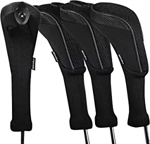 Andux 4pcs/Set Long Neck Golf Hybrid Club Head Covers Interchangeable No. Tags Pack of 4 CTMT-01