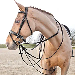 HORZE Sparta Nylon/Leather Draw Reins