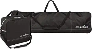 Athletico Two-Piece Snowboard and Boot Bag Combo | Store & Transport Snowboard Up to 165 cm and Boots Up to Size 13 | Includes 1 Snowboard Bag & 1 Boot Bag (Black)
