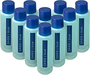High-End Mini Hotel 2-in-1 Shampoo & Conditioner 10 Pack by Oasis. Leak-Free, Travel-Size Value Set. Light & Compact for Extended Traveling, Hiking, Camping & Backpacking. Thin, Water-Tight Bottles.
