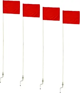 Get Out! Corner Flags for Soccer Field, 60in 4-Pack Soccer Flags & Soccer Poles Soccer Equipment for Training