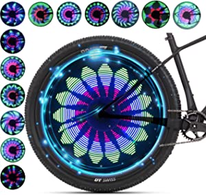 QANGEL Bicycle Spoke Light, 36 LED Lights Display Bright 32 Patterns Full Bike Wheel Change Waterproof(1 Tire)
