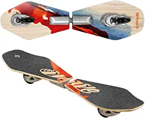 Street Surfing 2-wheeled Wave Board Rider Abstrakt with Wooden Deck. Skateboards with direction-caster for Adults and Kids ages 6+. Caster Boards for men and women. Old School design. Skate with style