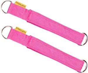 Single Loop Pilates Straps for Pilates Reformer, Pilates Cadillac, and Other Fitness Equipment by STRAPILATES. Adjustable Length with Double D-Ring,Color: Pink, One Pair (2 Pieces)