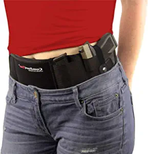 ComfortTac Ultimate Belly Band Gun Holster for Concealed Carry | Compatible with Smith and Wesson, Shield, Glock 19, 17, 42, 43, P238, Ruger LCP, and Similar Guns, for Men and Women