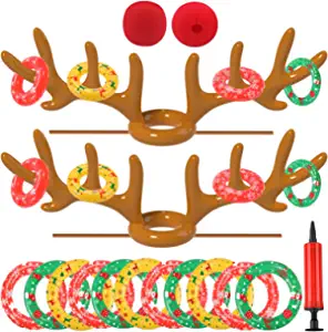 Uniqhia 2022 Inflatable Reindeer Antler Ring Toss Game, Christmas Ring Toss for Christmas Party Games, US Patented