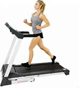 Sunny Health & Fitness SF-T7515 Smart Treadmill with Auto Incline, Speakers, Bluetooth, LCD and Pulse Monitor, Phone Function, 240 LB Max Weight , grey