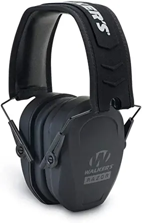 Walker's Razor Slim Passive Earmuffs Ultra Low Profile 27dB NRR Light Weight