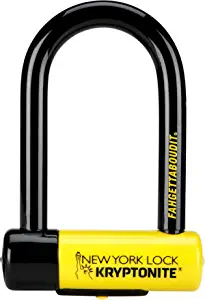 Kryptonite New York Fahgettaboutit Mini Bike U-Lock, Heavy Duty Anti-Theft Bicycle U Lock, 18mm Shackle with Keys, Ultimate Security Lock for Bicycles E-Bikes Scooters
