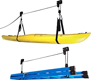 RAD Sportz Kayak Hoist 2-Pack Quality Garage Storage Canoe Lift with 125 lb Capacity Even Works as Ladder Lift Premium Quality Pulley System