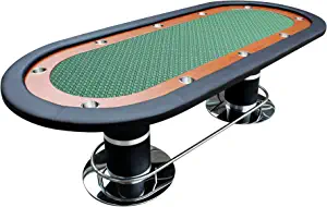IDS Poker Knight #70 Plus Poker Table Oval 96" x 43" Racetrack Cup Holders Speed Cloth Stainless Pedestal Leg