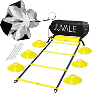 Juvale Agility Ladder Training Equipment with 6 Disc Cones, Resistance Parachute for Speed Training, Football, Workout, Footwork