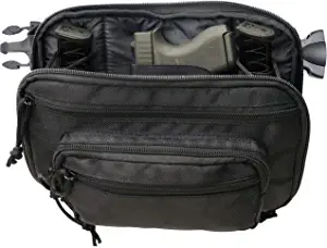 ComfortTac Ultimate Fanny Pack Holster Compatible with Glock 42, 43, 26, 27, S&W Bodyguard, Shield, Springfield XDs, Taurus, Sig, and Most Subcompact and Compact Pistols - Black