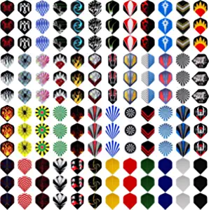 MAXMAU Dart Flights,144 pcs Standard Shape Professional Flight Feather Replacement Tails Wing for Steel Tip and Soft Tip Darts