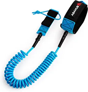 Abahub Premium Coil SUP Leash, 10 ft Coiled Paddle Board Leashes, 7.2mm Thick Legrope Strap for Longboard Surfboards, Stand-up Paddleboards, iSUP Replacement Leg Rope, 8 Colors
