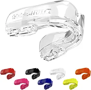 SAFEJAWZ Mouthguard Slim Fit, Adults and Junior Mouth Guard with Case for Boxing, Basketball, Lacrosse, Football, MMA, Martial Arts, Hockey and All Contact Sports