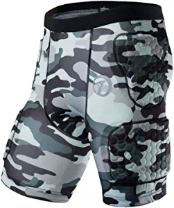TUOYR Body Safe Guard Padded Compression Sports Short Sleeve Protective Camo T-Shirt Shoulder Rib Chest Protector Suit for Football Basketball Paintball Rugby Parkour Extreme Exercise