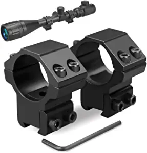 Modkin 1'' Dovetail Scope Rings, Medium Profile Scope Mounts for 11mm Dovetail Rails - 2 Pieces (One has Stop pin)