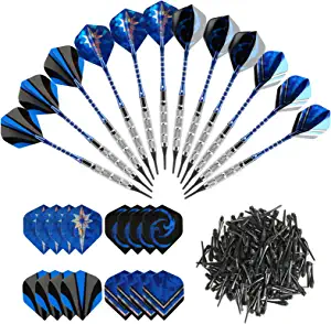 GWHOLE 18g Soft Dart with 16 Dart Flights and 200 Dart Soft Tip Points for Electronic Dartboard, Set of 12