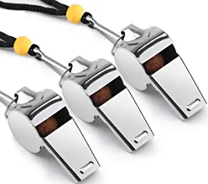 KTRIO Whistle, Coach Whistles Metal Whistle with Lanyard, Loud Crisp Sound Sports Whistles for Referees, Coaches, Teachers, Polices, Training, Outdoor Sports, Survival, Emergency