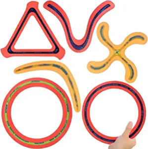 6 PCS Flying Ring Combo Pack Sports Aero Pro Discs, Rings and Boomerangs - Lightweight Sports Outdoor Games Toys for Kids and Adults