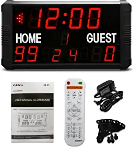 GAN XIN LED Portable Tabletop Scoreboard Professional 14/24 Seconds Shot Scoreboard Electronic Digital for Basketball, Baseball/Football/Tennis