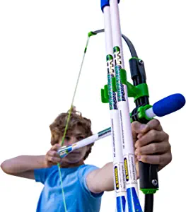 Original FAUX BOW Pro Longbow Patented Bow and Arrow Impact Archery Set - Shoots Over 200 Feet Best Outdoor Toy - Youth Safe Archery Anywhere - Fun Backyard Target Practice