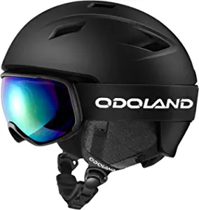 Odoland Snow Ski Helmet and Goggles Set, Sports Helmet and Protective Glasses - Shockproof/Windproof Protective Gear for Skiing, Snowboarding, Snow Sport Helmet