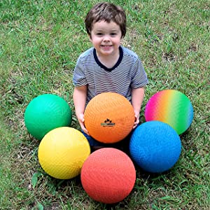 ToysOpoly Premium Playground Balls 8.5 inch, Best Kickball Dodgeball for Kids and Adults - Official Size for Dodge Ball, Handball, Square Game, Camps, Picnic, Church & School + Free Pump & Mesh Bag