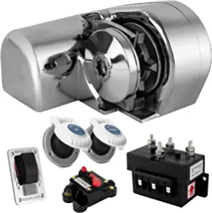 Five Oceans Horizontal Windlass Kit, Boat Anchor Windlass Atlantic 900 Watts, 12V DC, Max Limit Pulling Power 1650 Lb, Solenoid, 80A Circuit Breaker, Up/Down Foot Switch and Rocker Switch - FO3442