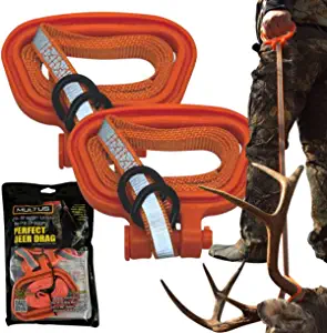 MULTUS Perfect Deer Drag - Pull and Drags Rope Hunting Gear for Dragging Easy Quick and Easy to Use Sportsman Gear for Hunters -Orange Reflective - 2 Pack