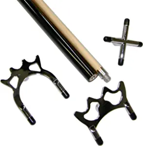57" 2 Piece Pool Billiard Bridge Stick Cue with Regular, Spider and Cross Bridge Head