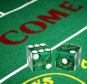 Cyber-Deals Wide Selection Craps Bundle Set: Las Vegas Style Felt Layout + Pair 19mm Authentic Nevada Casino Table-Played Dice