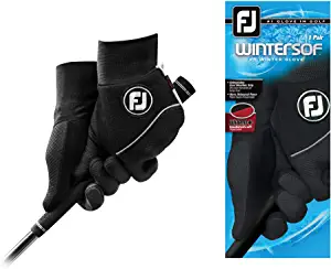 FootJoy Men's WinterSof Golf Gloves, Pair (Black)