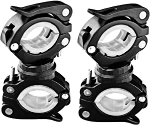 Vonpri [2 Pack] Flashlight Holder, Mount Bicycle Mounting Bracket Flashlight Holder Torch Clip 360 Rotation