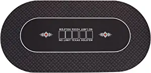 GAMELAND 70 x 35 Inch Texas Hold'em Poker Mat Portable Rubber Foam Poker Table Tops Poker Layout Smooth Premium Surface, Noise Reduction, and Carrying Case for Poker Games Casino Games - Black