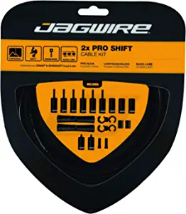 Jagwire - Universal 2X Pro Shift Kit |for Road, MTN, and Gravel Bike | SRAM and Shimano Shifter Compatible, Polished Stainless Cables, 10 Color Options