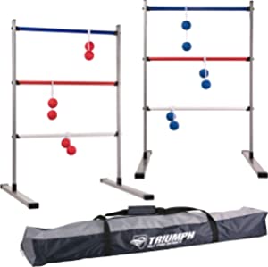 Triumph Premium Ladder Toss Outdoor Game Set with 6 Soft Bola Balls, Travel Carrying Case and Score Trackers - Choose Between Classic and All Pro Series