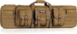Savior Equipment American Classic Tactical Double Long Rifle Pistol Gun Bag Firearm Transportation Case w/Backpack - Lockable Compartment, Available Length in 36" 42" 46" 51" 55"