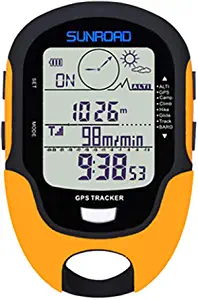 SUNROAD GPS Tracker Barometer Altimeter Compass Weather Forecast Thermometer Barometric Pressure Tester GPS Route Tracking Multifunctional Meter