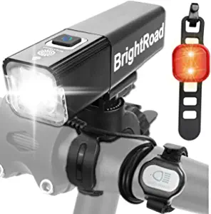 Upgraded Front 8000 Lumens LED Bike Light with Remote Control for Night Riding, Bicycle Lights Front and Rear, CREE USB Rechargeable Bike Lights Front and Back, 85 Wide Beam Bike Headlight