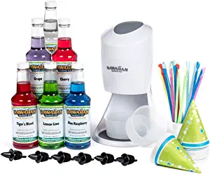 Hawaiian Shaved Ice S900A Shaved Ice and Snow Cone Machine with 6 Flavor Syrup Pack and Accessories