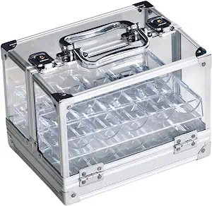 GSE Poker Chip Cases, 600pcs/1,000pcs Acrylic Poker Chip Case | Casino Acrylic Poker Chips Carrier with Poker Chip Trays