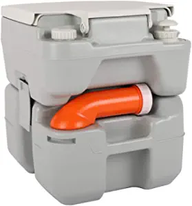 VINGLI Portable 5.3 Gallon Flushing Camping Toilet w/Carrying Bag, Splash-Free Dumping, Anti-Leak Water Pump, Large Capacity Waste Tank for RV/Boat/Truck